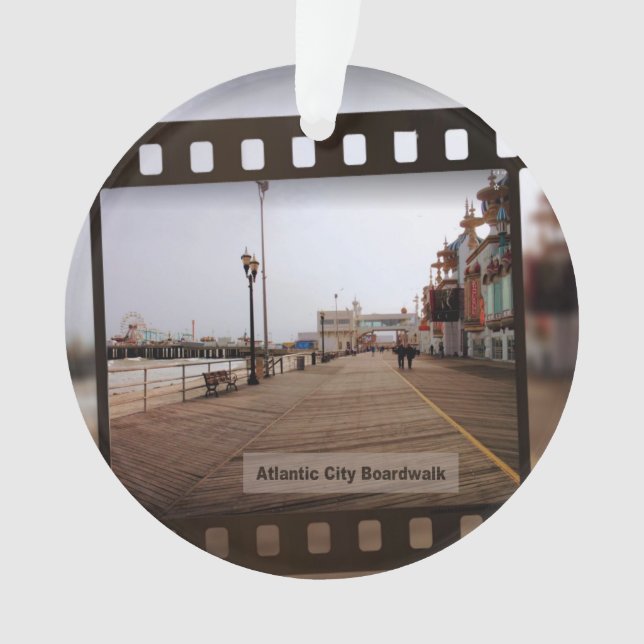 Atlantic City Beach Boardwalk on Film Ornament (Front)