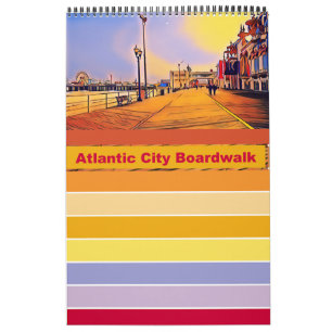 Atlantic City Beach Boardwalk Pop Art Calendar
