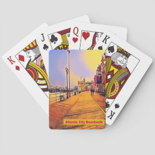 Atlantic City Beach Boardwalk Pop Art Playing Cards