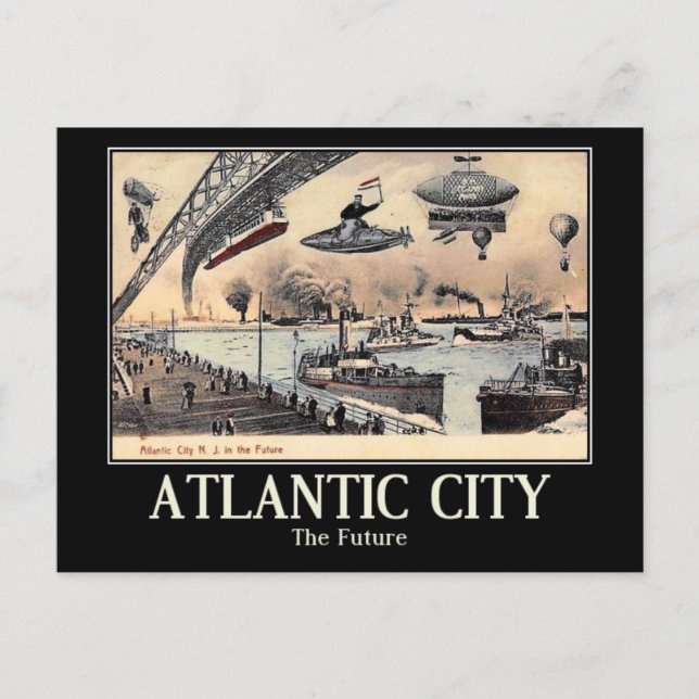 Atlantic City, In the Future, Vintage Postcard (Front)