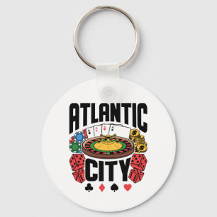 Atlantic City New Jersey Casino Gambling Key Ring