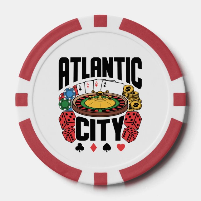 Atlantic City New Jersey Casino Gambling Poker Chips (Front)