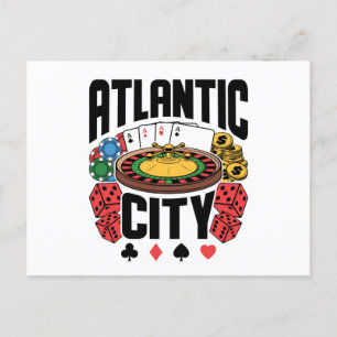 Atlantic City New Jersey Casino Gambling Postcard