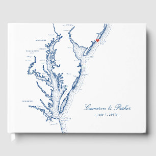 Atlantic City New Jersey Map Wedding Guest Book