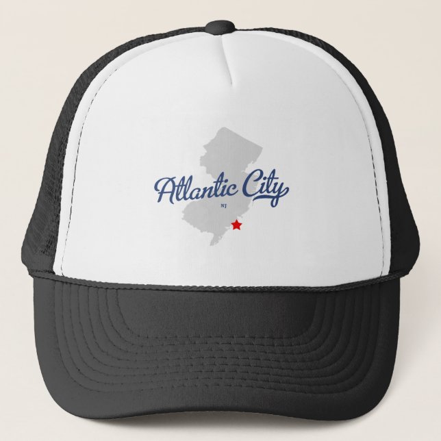 Atlantic City New Jersey NJ Shirt Trucker Hat (Front)