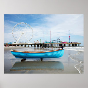 Atlantic City New Jersey pier lifeboat boardwalk Poster