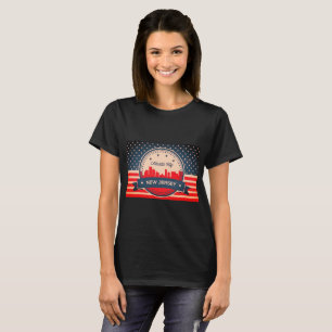 Atlantic City New Jersey Retro Skyline T-Shirt