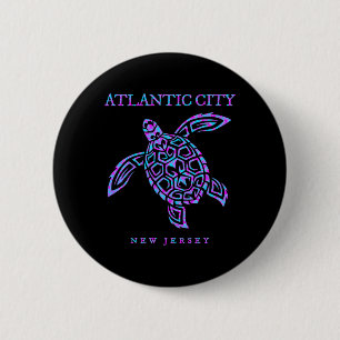 Atlantic City New Jersey Sea Turtle Beach Vacation 6 Cm Round Badge