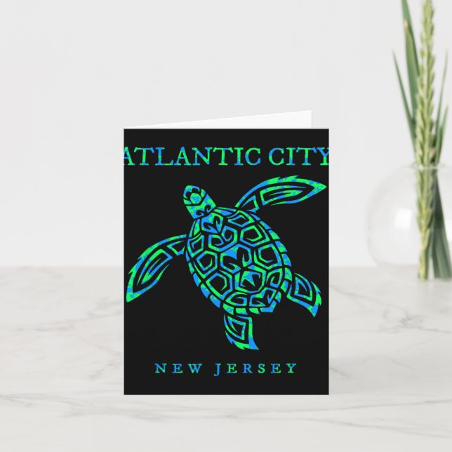 Atlantic City New Jersey Sea Turtle Boys Girls Tod Card (Front)