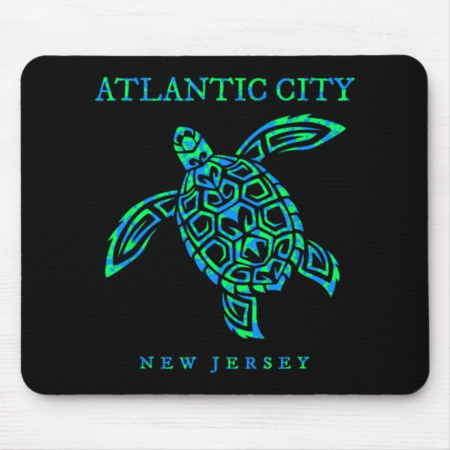Atlantic City New Jersey Sea Turtle Boys Girls Tod Mouse Mat (Front)