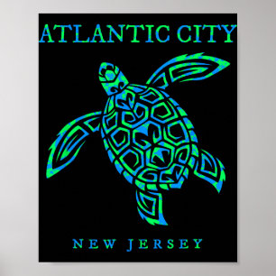 Atlantic City New Jersey Sea Turtle Boys Girls Tod Poster
