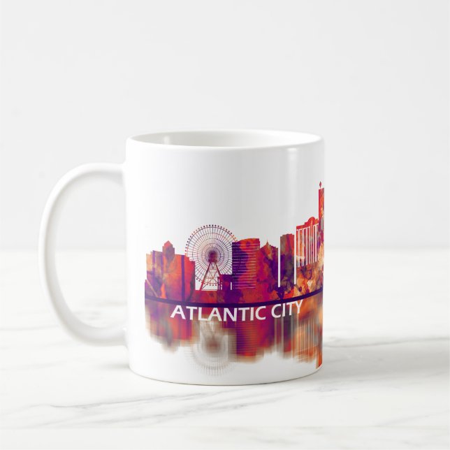 Atlantic City New Jersey Skyline Coffee Mug (Left)