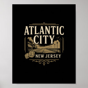 Atlantic City New Jersey Vacation Casino Gaming Ga Poster