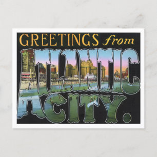 Atlantic City, New Jersey Vintage Big Letters Postcard