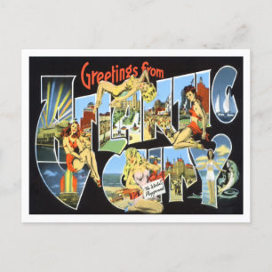 Atlantic City, New Jersey Vintage Big Letters Postcard