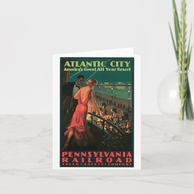 Atlantic City New Jersey Vintage Travel Card (Front)