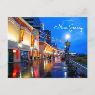 Atlantic City New Jersey Wet Boardwalk Postcard