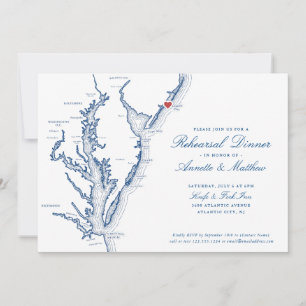 Atlantic City NJ Elegant Rehearsal Dinner Invitation