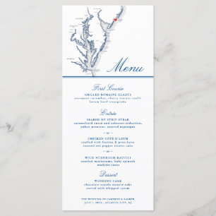 Atlantic City NJ Map Elegant Navy Blue Wedding Menu