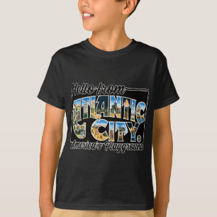 Atlantic City Nj Vintage Stcard Souvenir T Shirt 