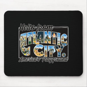 Atlantic City Nj Vintage Stcard Souvenir T Shirt Mouse Mat