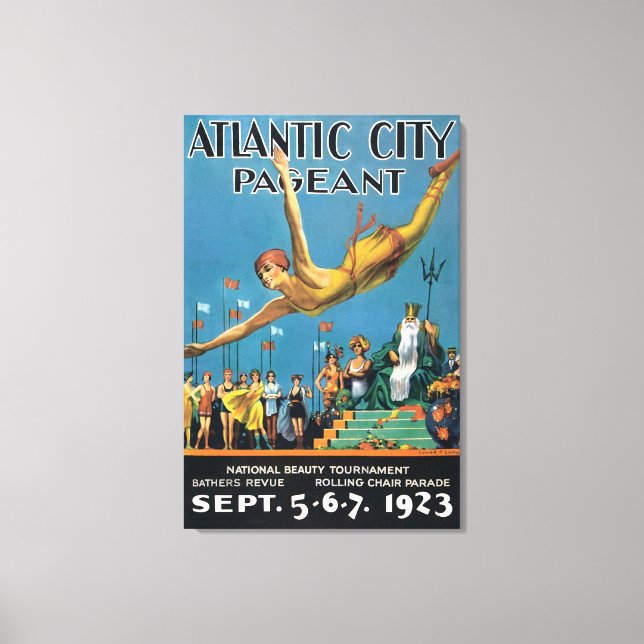 Atlantic City Pageant Vintage Travel Poster Canvas Print (Front)