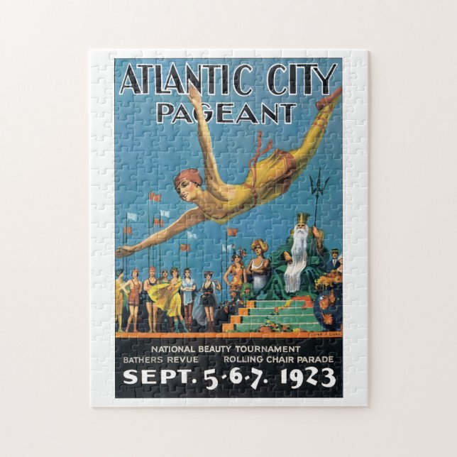 Atlantic City Pageant Vintage Travel Poster Jigsaw Puzzle (Vertical)