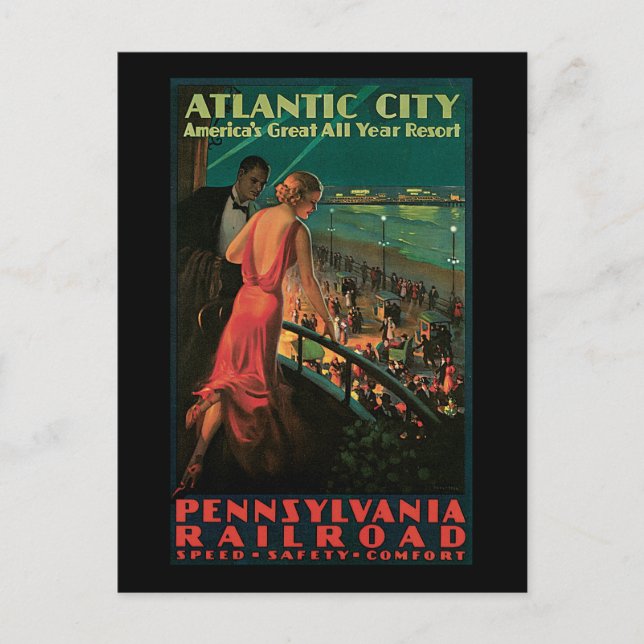 Atlantic City Pennsylvania Railroad Postcard (Front)