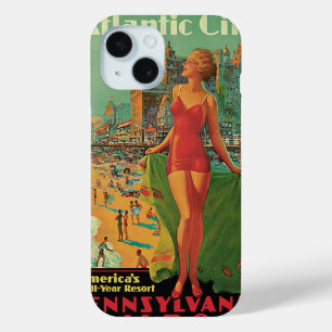 Atlantic City Resort, Pennsylvania Railroad Travel iPhone 15 Case