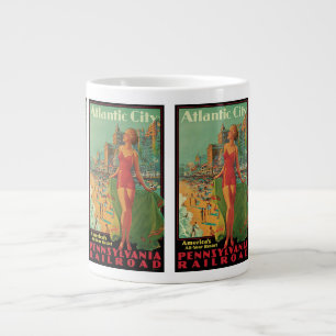 Atlantic City Resort, Pennsylvania Railroad Travel Large Coffee Mug