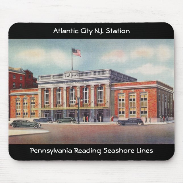 Atlantic City Train Station PRSL 1936 Mouse Mat (Front)