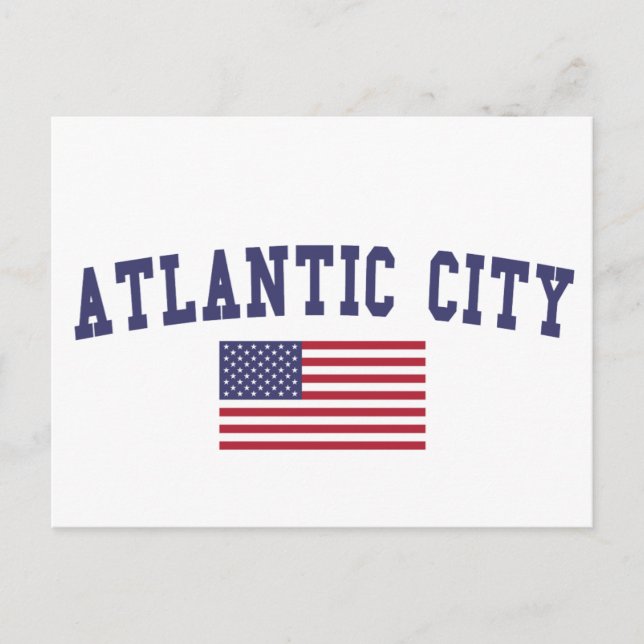 Atlantic City US Flag Postcard (Front)