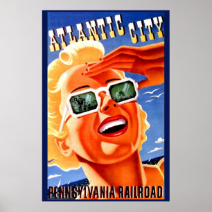 Atlantic City via Pennsylvania Railroad Poster
