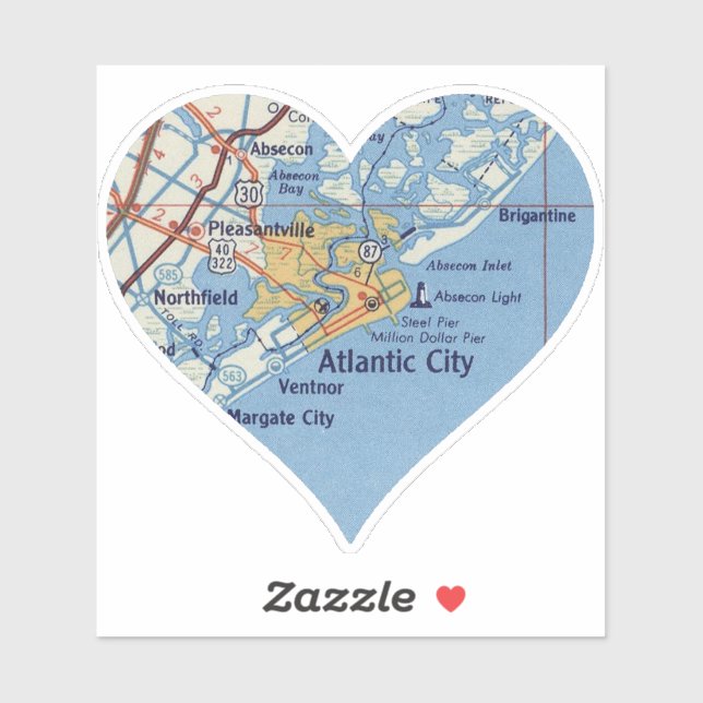 Atlantic City Vintage Map (Sheet)