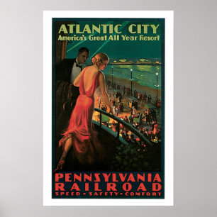 Atlantic City Vintage Travel Poster