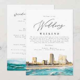 ATLANTIC CITY Wedding Weekend Welcome Itinerary In Invitation