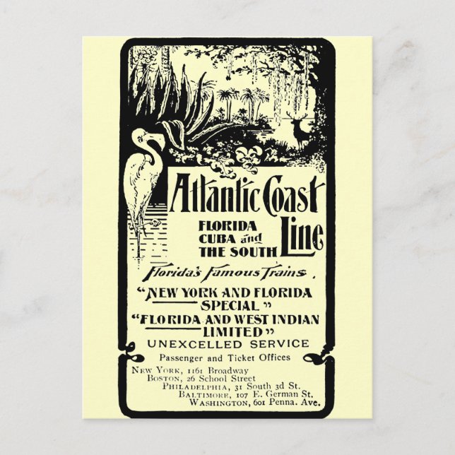 Atlantic Coast Line Railroad 1934 Postcard (Front)