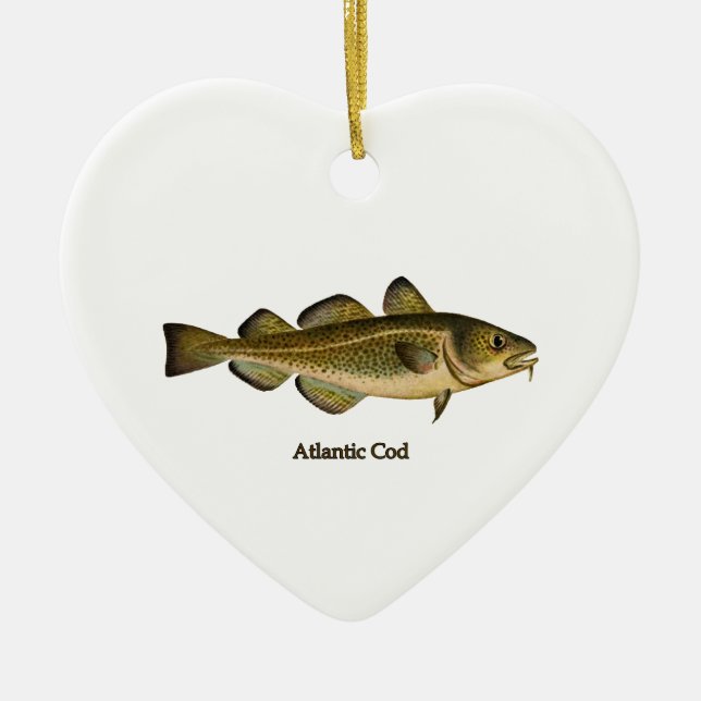 Atlantic Cod Logo Ceramic Tree Decoration (Front)