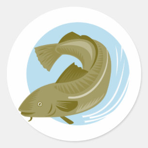 atlantic codfish haddock fish classic round sticker