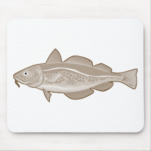 atlantic codfish haddock fish mouse mat