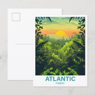 Atlantic Forest Illustration Travel Postcard