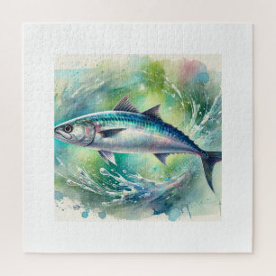 Atlantic Herring 040924AREF139 - Watercolor Jigsaw Puzzle