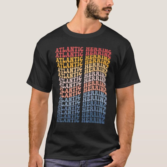 Atlantic Herring Groovy Retro Fish T-Shirt (Front)