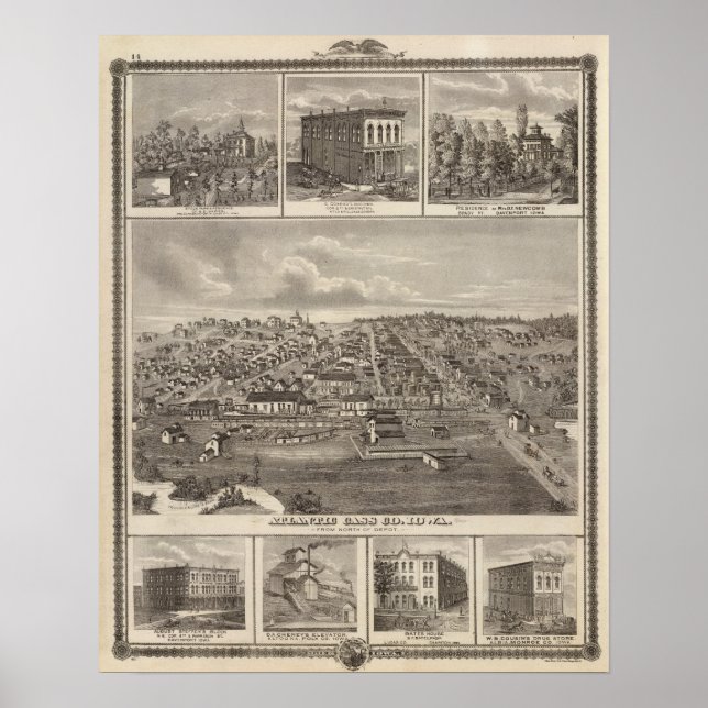 Atlantic, Iowa farms & bldgs Poster (Front)