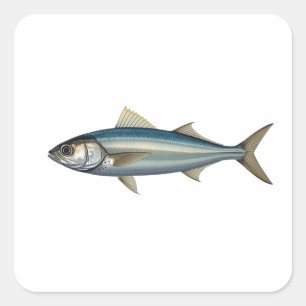 Atlantic mackerel. square sticker
