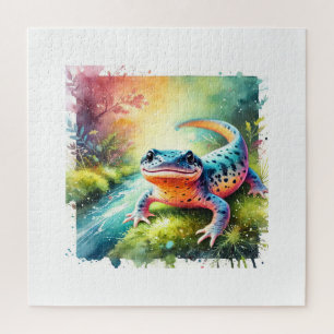 Atlantic Newt in Watercolor 170624AREF111 - Waterc Jigsaw Puzzle