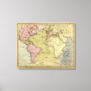 Atlantic Ocean Atlas Map Canvas Print