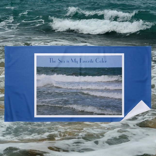 Atlantic Ocean Customisable Blue Beach Towel (Creator Uploaded)