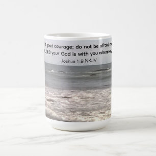 Atlantic Ocean Shore Be Not Afraid Bible Verse Coffee Mug