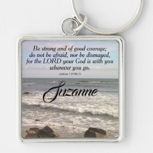 Atlantic Ocean Shore Be Not Afraid Bible Verse Key Ring